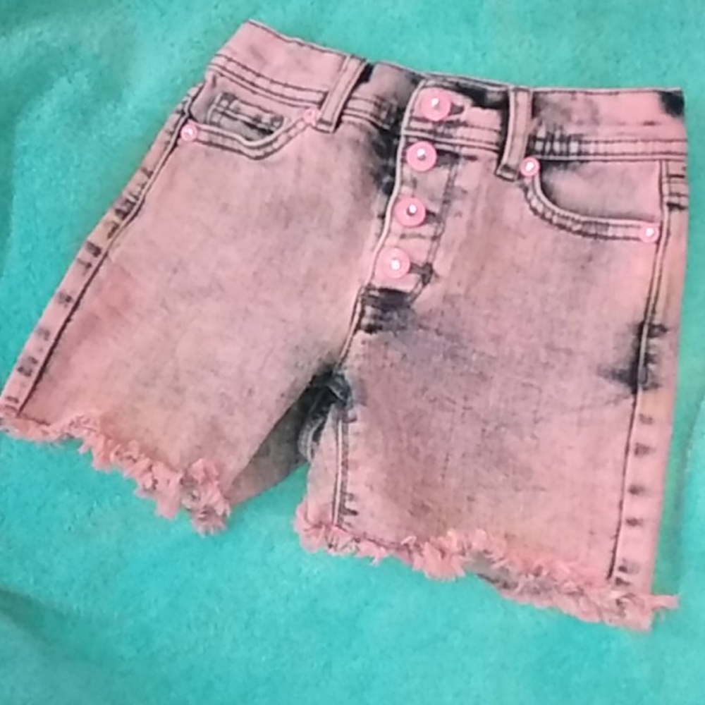 Jordache little girls faded pink jean shorts